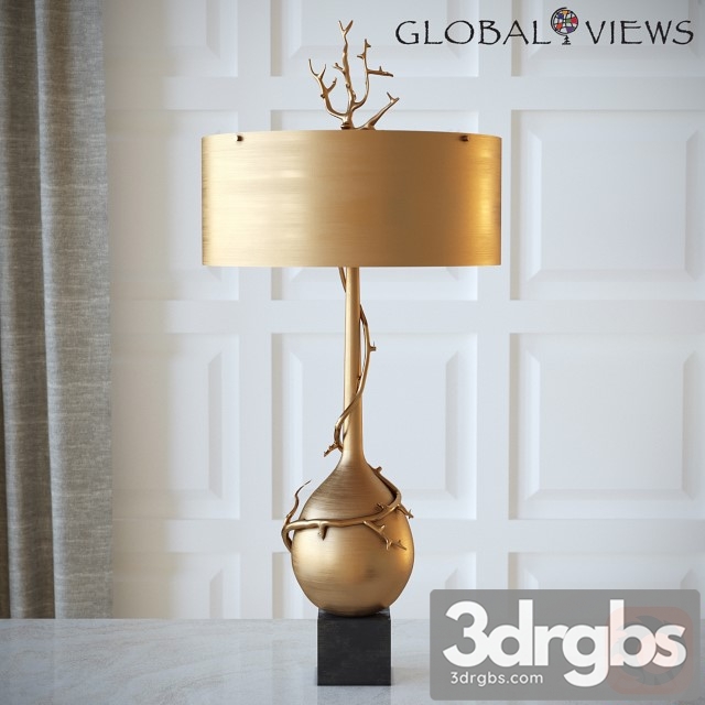 Twig Bulb Lamp Brass 3dsmax Download - thumbnail 1