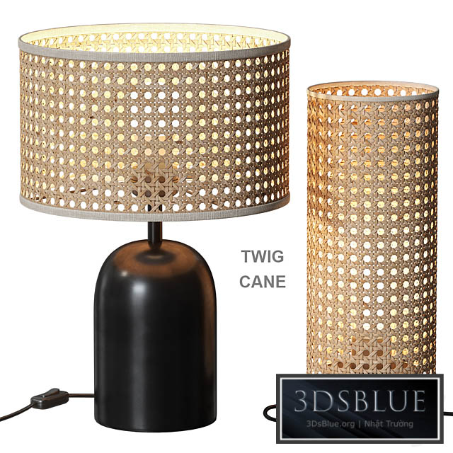 Twig \/ Cane Table Lamp with Rattan Keria 3DS Max - thumbnail 3