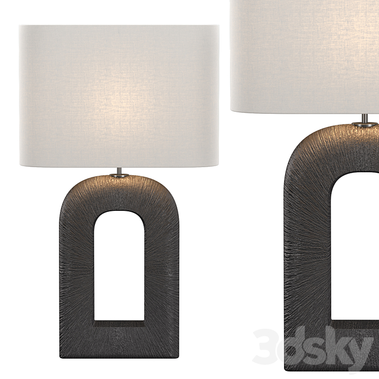 Utopia Large Combed Table Lamp 3DS Max Model - thumbnail 1