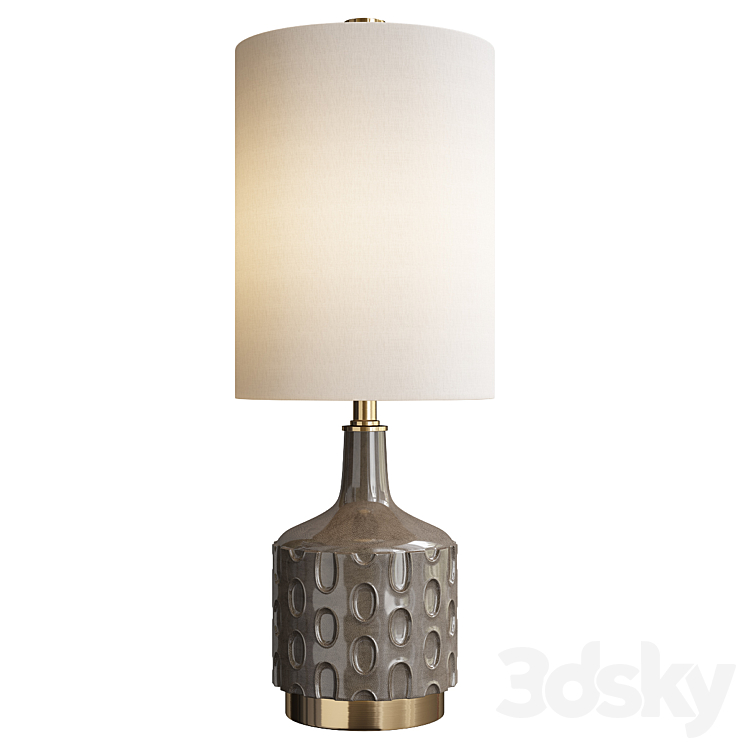 Uttermost darrin gray table lamp 3DS Max Model - thumbnail 1