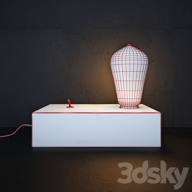 Vintage Retro Edison Wooden shade 3DS Max Model - thumbnail 3