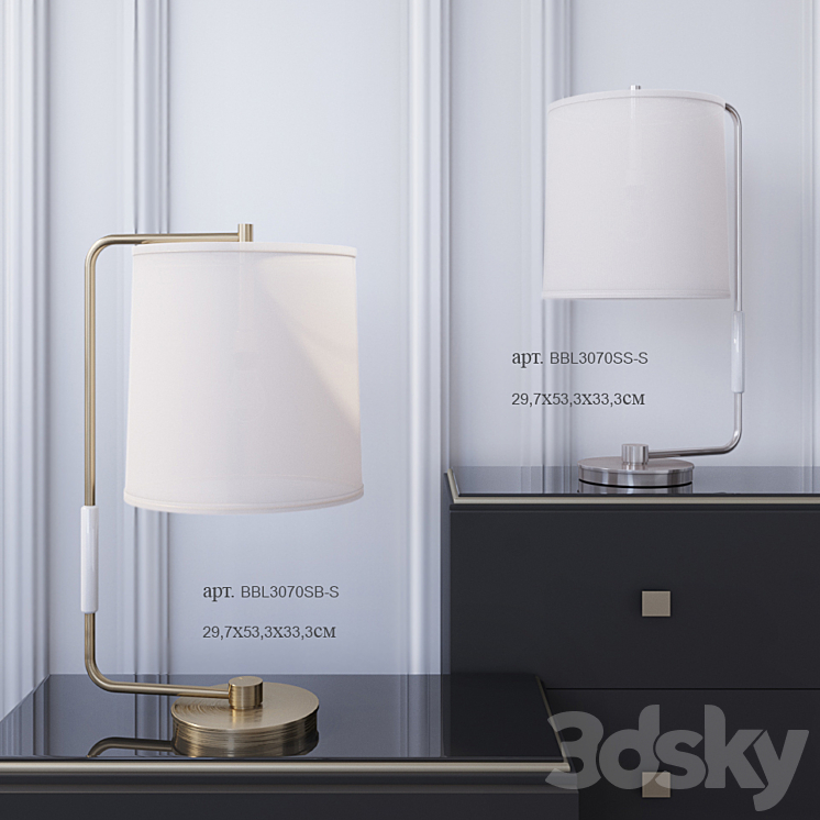 Visual Comfort table lamps: BBL3070SB-S BBL3070SS-S 3DS Max - thumbnail 1