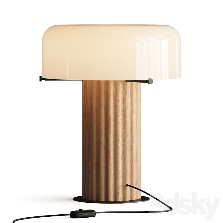 West Elm Linus Fluted Table Lamp 3DS Max - thumbnail 1