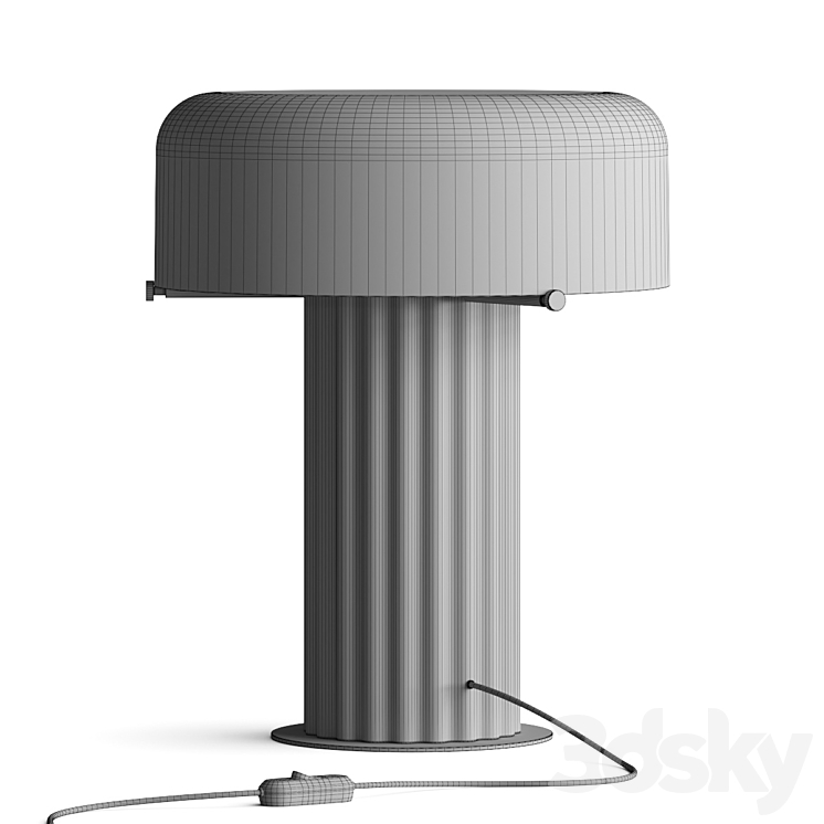 West Elm Linus Fluted Table Lamp 3DS Max - thumbnail 2