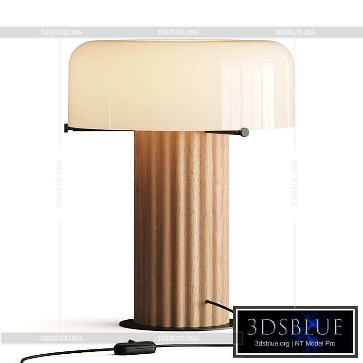 West Elm Linus Fluted Table Lamp 3DS Max - thumbnail 3