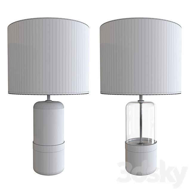 West Elm Mixed Material Table Lamp Large 3DSMax File - thumbnail 2