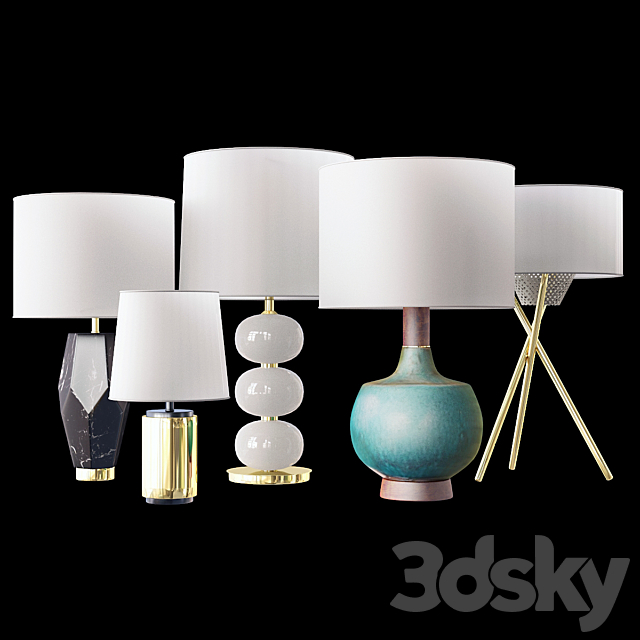 West elm table lamp 3DSMax File - thumbnail 1