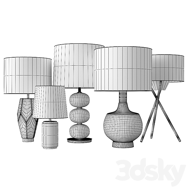 West elm table lamp 3DSMax File - thumbnail 3