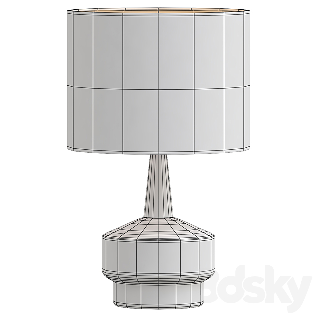 Wood & Ceramic Table Lamp 3DSMax File - thumbnail 2