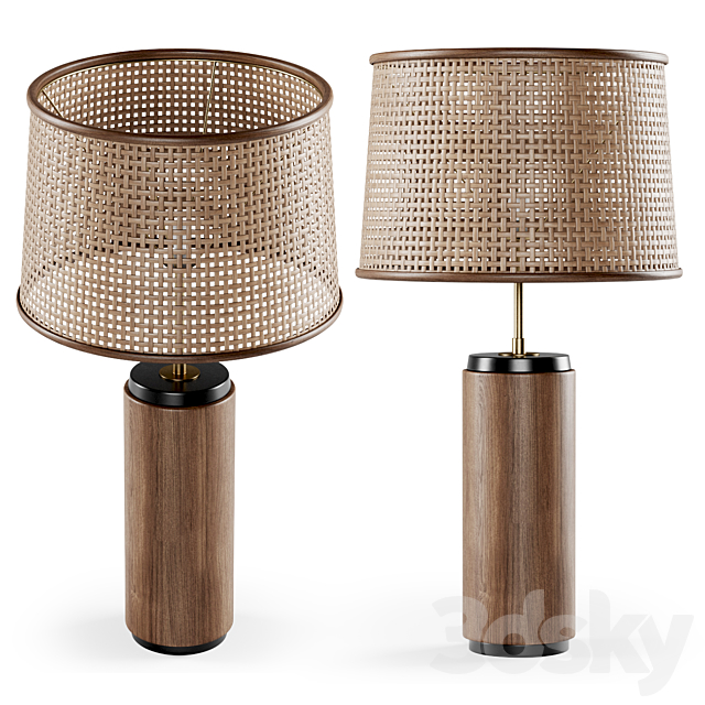 Wooden rattan table lamp _ rattan table lamp 3DSMax File - thumbnail 1