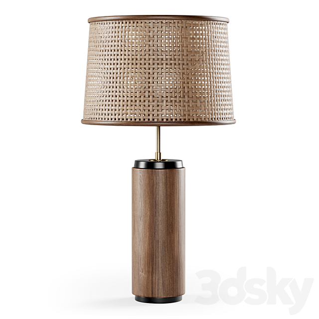 Wooden rattan table lamp _ rattan table lamp 3DSMax File - thumbnail 2