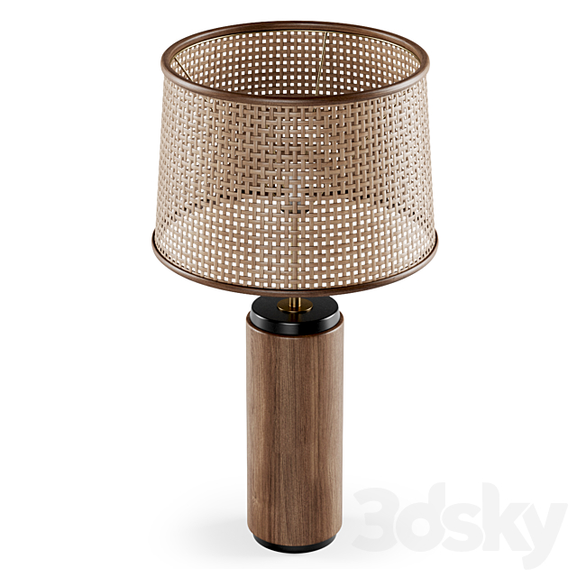 Wooden rattan table lamp _ rattan table lamp 3DSMax File - thumbnail 3