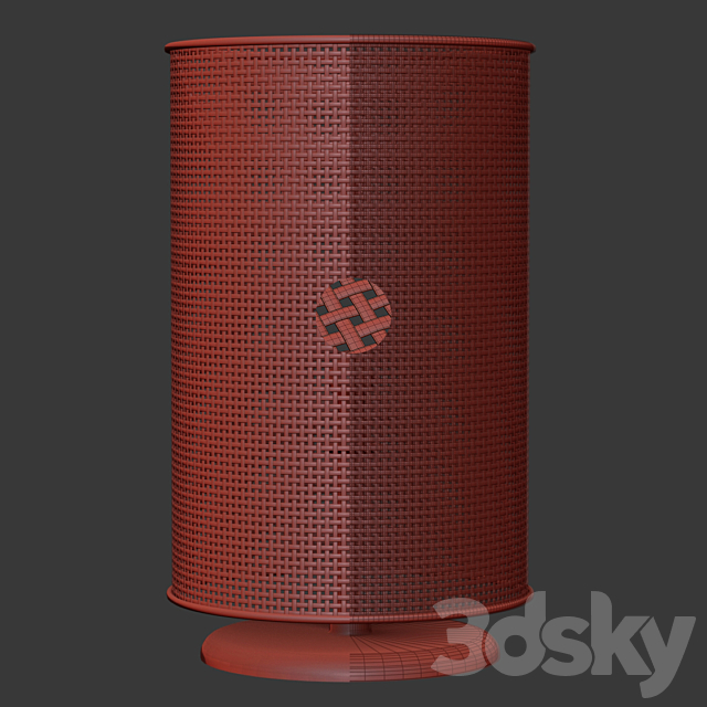 Wooden rattan table lamp L500 _ Round table lamp 3DS Max Model - thumbnail 4