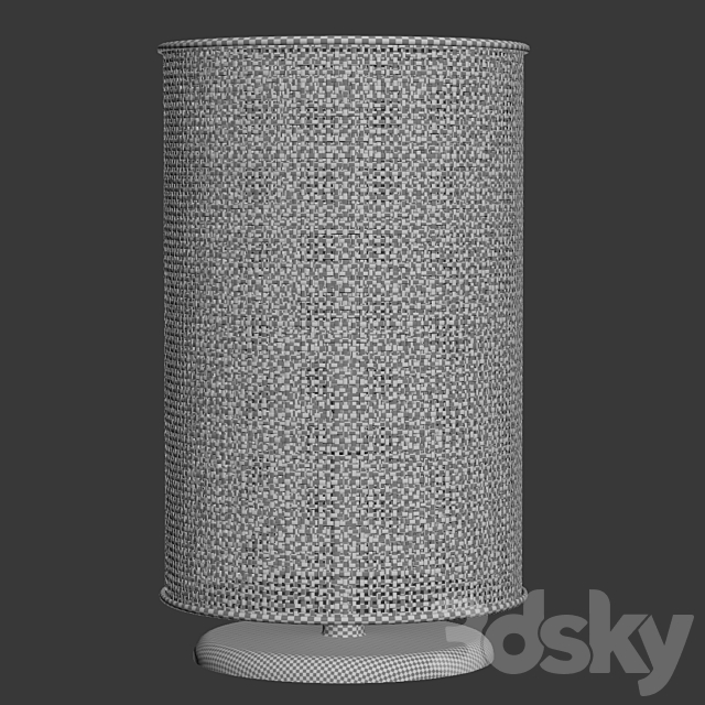 Wooden rattan table lamp L500 _ Round table lamp 3DS Max Model - thumbnail 5