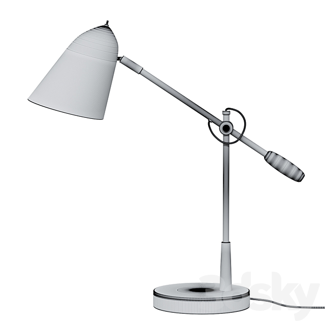 Work lamp Morgan black metal table lamp with USB port 3DSMax File - thumbnail 2