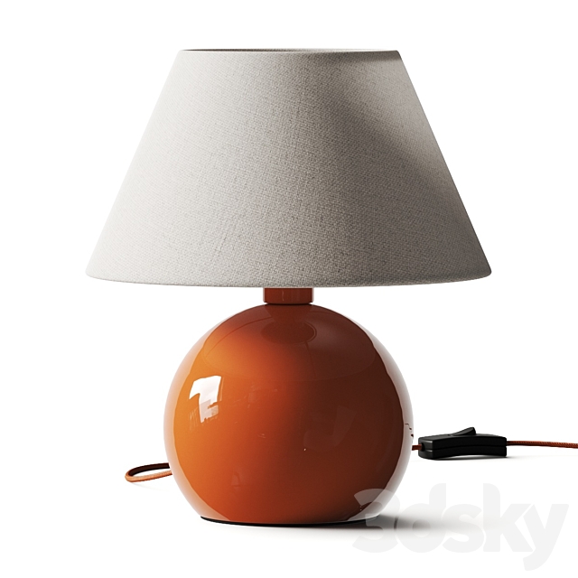 Zara Home Terracotta Colored Table Lamp 3ds Max - thumbnail 2