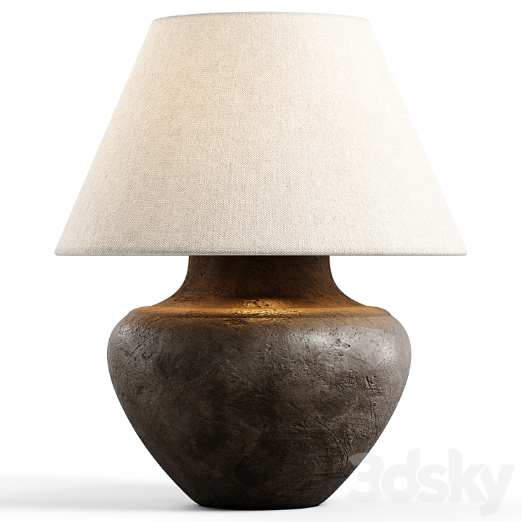 Zara Home – The black ceramic base lamp 3DS Max - thumbnail 1