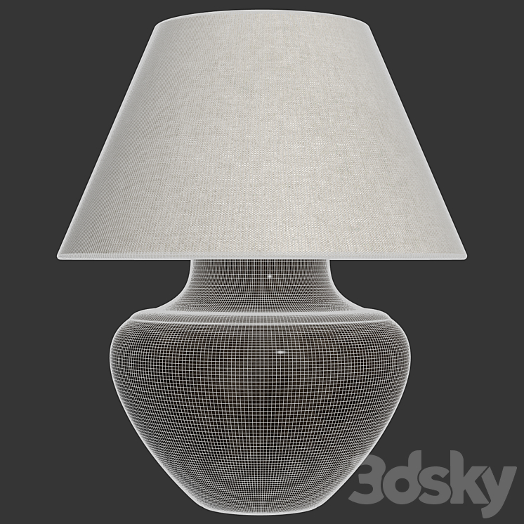 Zara Home – The black ceramic base lamp 3DS Max - thumbnail 2