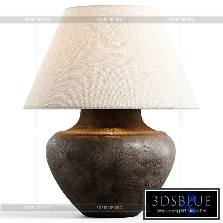 Zara Home – The black ceramic base lamp 3DS Max - thumbnail 3