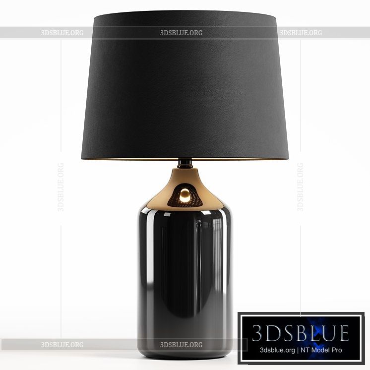 Zara Home – The black ceramic base lamp 3DS Max - thumbnail 3