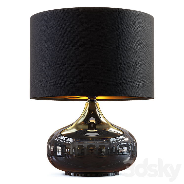 Zara Home – The black ceramic lamp 3DS Max - thumbnail 1