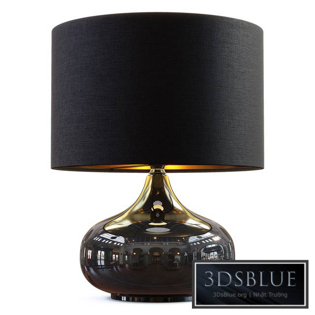 Zara Home – The black ceramic lamp 3DS Max - thumbnail 3