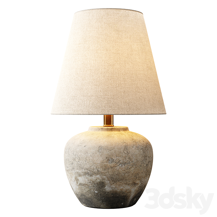 Zara Home – The cement base lamp 3DS Max - thumbnail 1