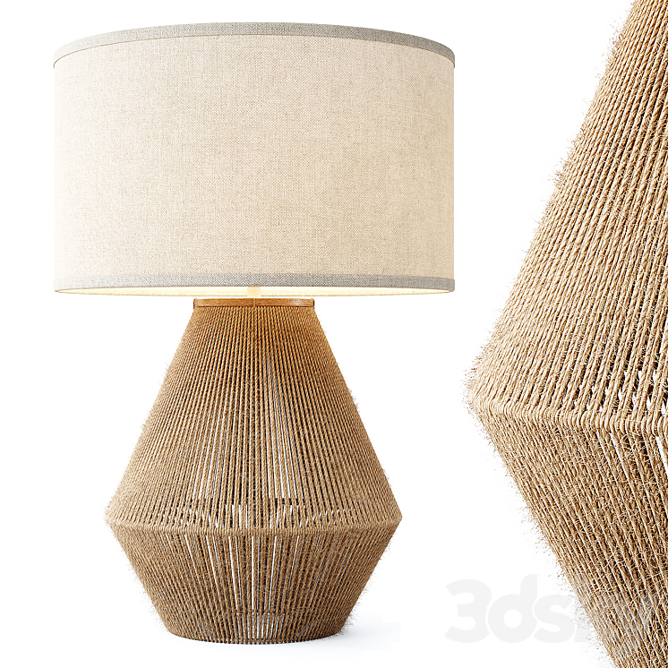 Zara Home – The jute base lamp 3DS Max - thumbnail 1