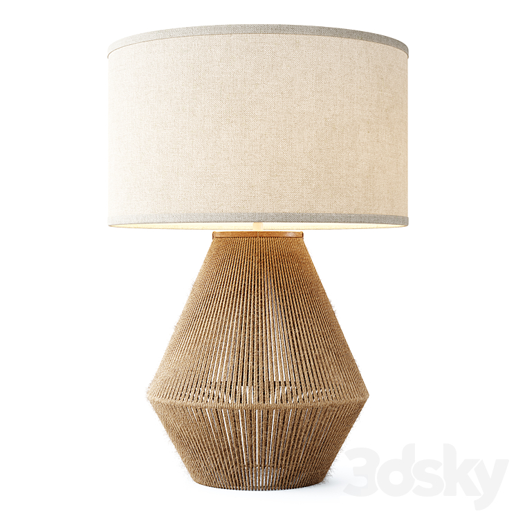 Zara Home – The jute base lamp 3DS Max - thumbnail 2