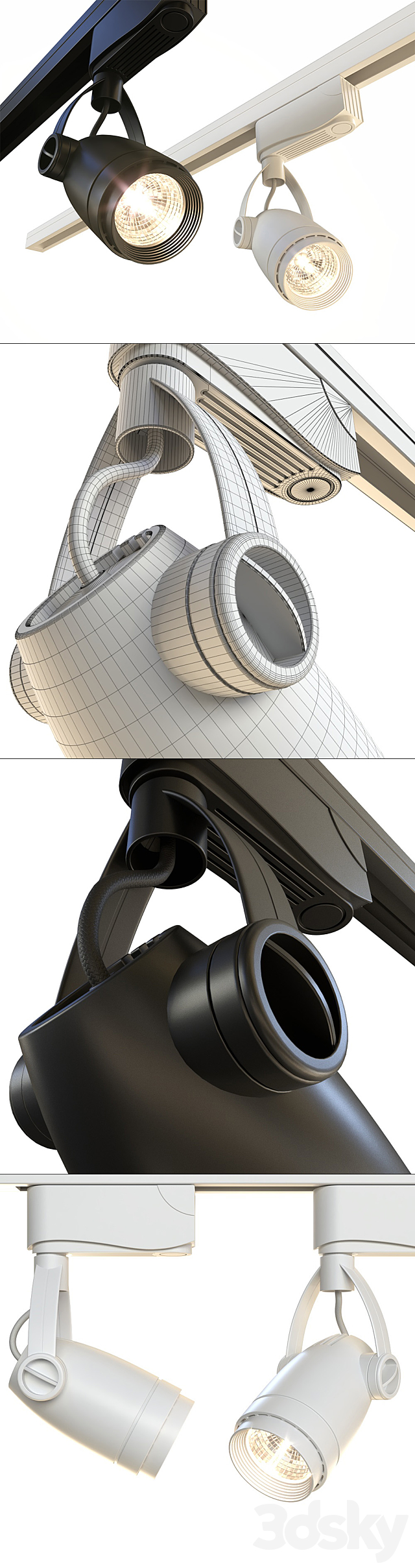 Arte Lamp Track Lights A5910PL-1 Black and White 3DSMax File - thumbnail 2