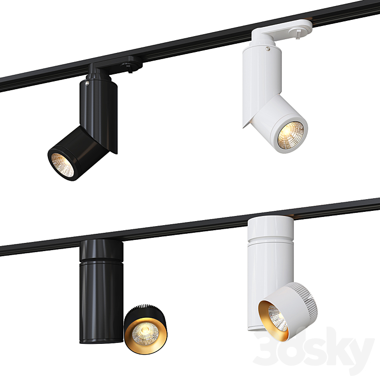 Collection of Modern Track Lights 3DS Max - thumbnail 2