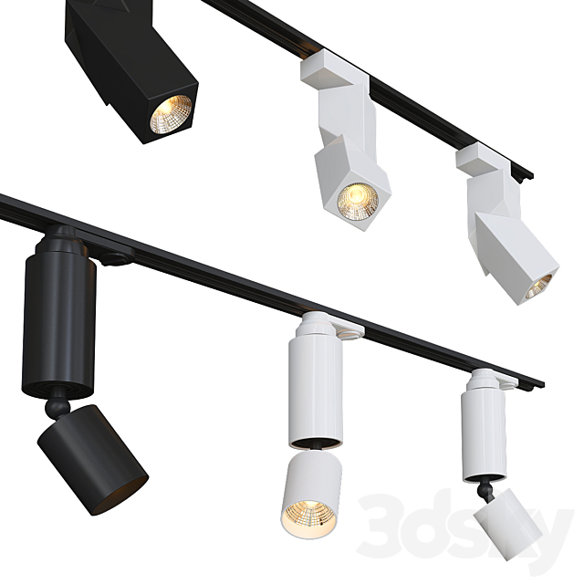 Collection of Modern Track Lights 3DSMax File - thumbnail 3