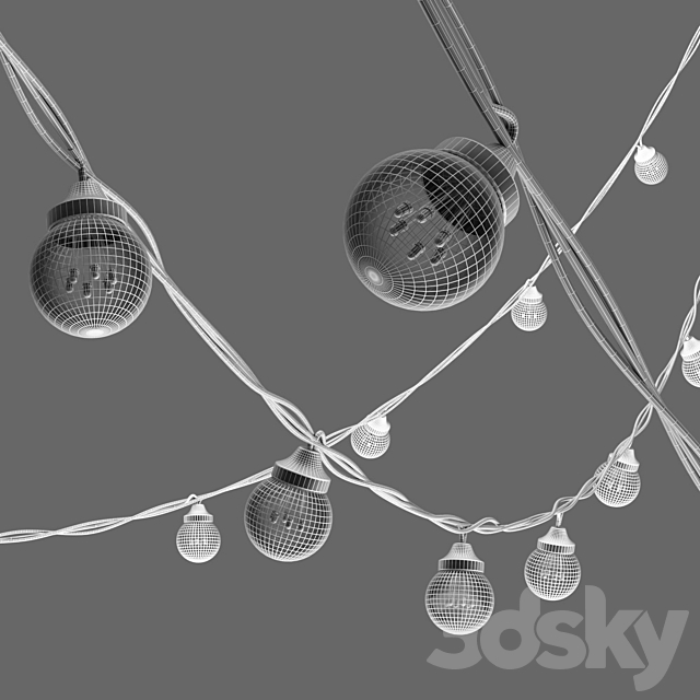 Editable Garland Galaxy Bulb String 3DSMax File - thumbnail 3