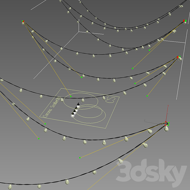 Editable Garland Galaxy Bulb String 3DSMax File - thumbnail 4