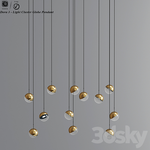 Flos Linear Suspension And Dora Pendant Collection 3DS Max Model - thumbnail 2