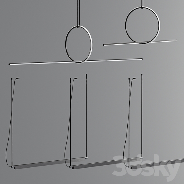 Flos Linear Suspension And Dora Pendant Collection 3DS Max Model - thumbnail 3