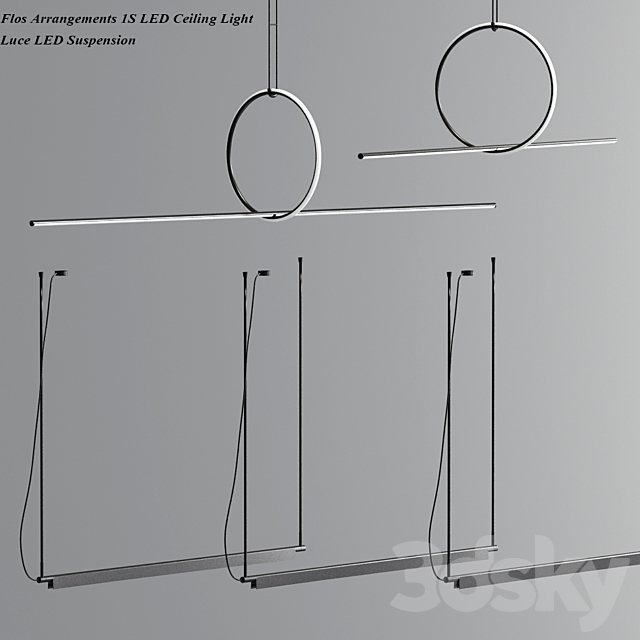 Flos Linear Suspension And Dora Pendant Collection 3DS Max Model - thumbnail 4