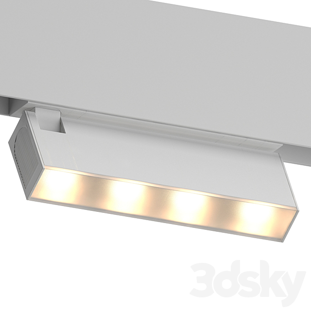 Forstlight Line Turn White Track Light 3DS Max Model - thumbnail 2