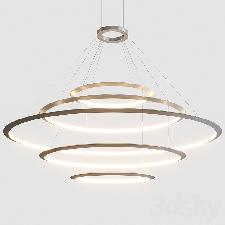 Grok by Leds C4 Circular Suspended Lamp Comp. 5 3DS Max - thumbnail 1