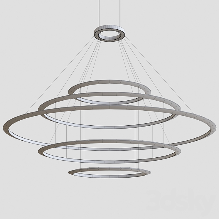 Grok by Leds C4 Circular Suspended Lamp Comp. 5 3DS Max - thumbnail 2