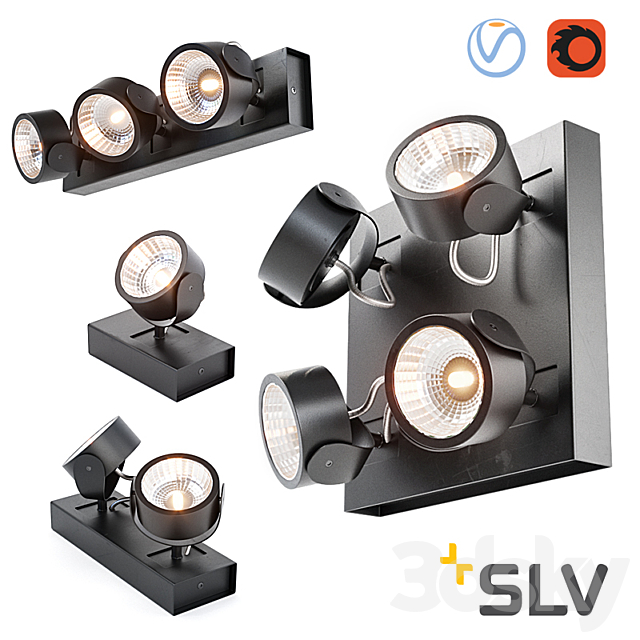 lamps SLV Kalu Led Black set 1. 3DSMax File - thumbnail 1