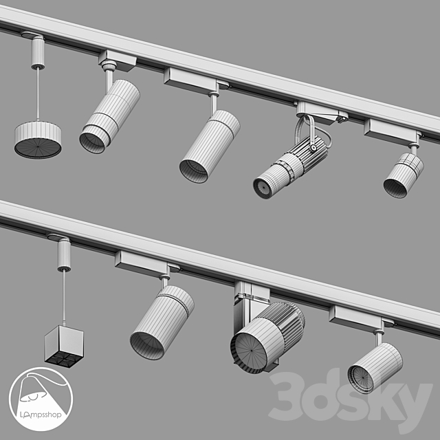 LampsShop.com Track Lamps 3DS Max Model - thumbnail 2