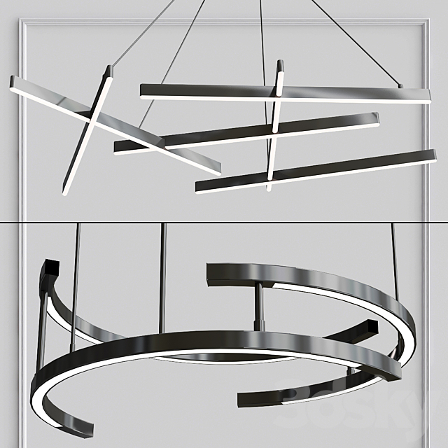 Maytoni Line LED Pendant collection 3ds Max - thumbnail 1