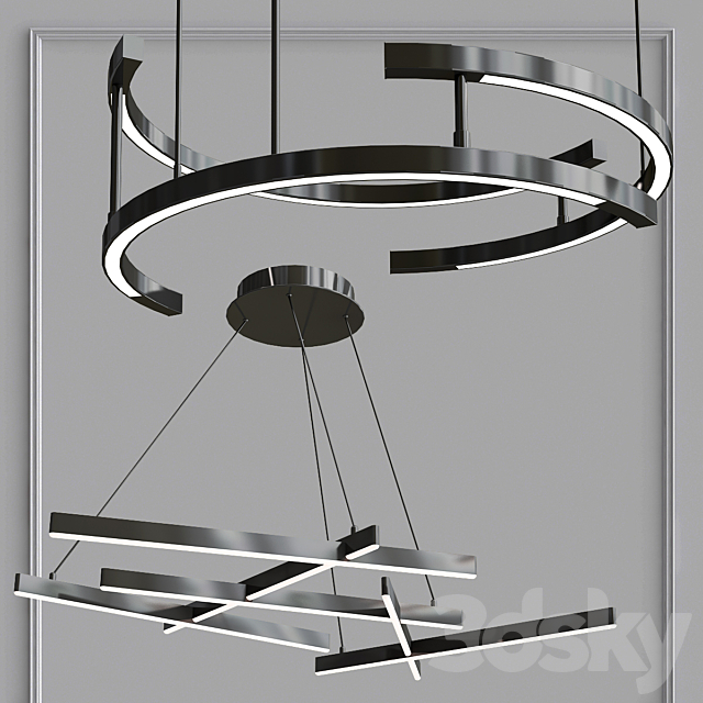 Maytoni Line LED Pendant collection 3ds Max - thumbnail 2