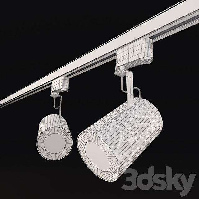 Mini Spotlight on trunking Milo L 110 33213 3DSMax File - thumbnail 2