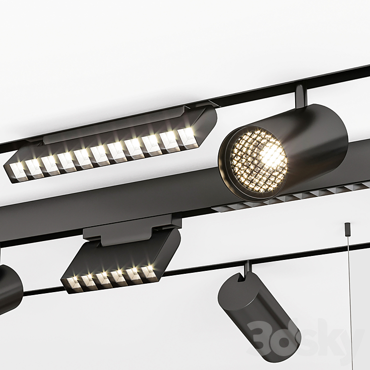 Modern Magnetic Track Lights 3DS Max Model - thumbnail 2