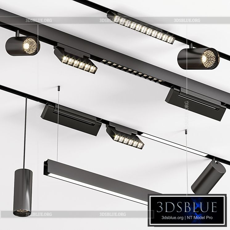 Modern Magnetic Track Lights 3DS Max - thumbnail 3