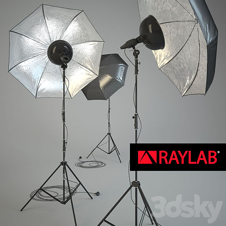 RAYLAB Umbrella silver 3DS Max - thumbnail 1