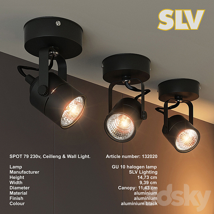 SLV SPOT 79 230V 3DS Max - thumbnail 1