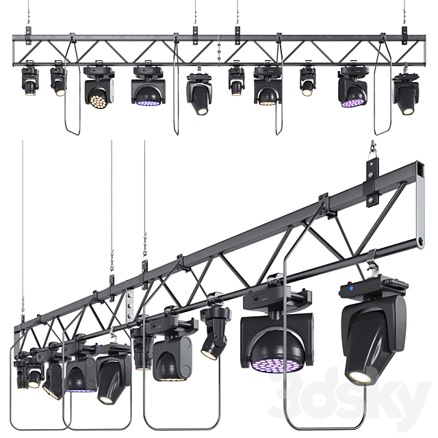 Soffit theater farm with lighting equipment 3ds Max - thumbnail 1